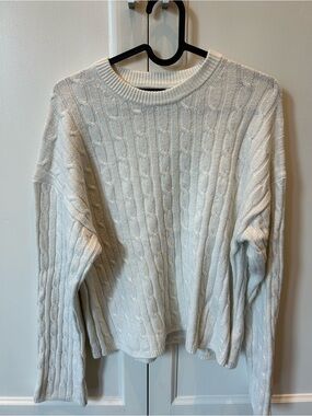 Gap Classic Cable Knit Crewneck Sweater - Cream